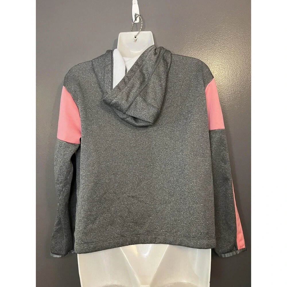 Nike Hoodie Youth XL Gray Pink Dri-Fit Pullover Sweatshirt Swoosh Logo
